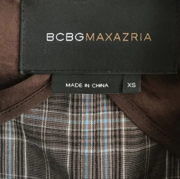 Retro Mod Plaid Belted Trench Coat - BCBGMAXAZRIA